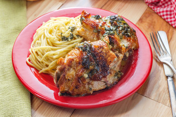 Italian Lemon Butter Chicken Thighs