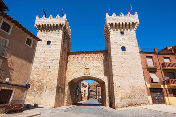 Puerta baja low door in medieval town of Daroca, Zaragoza, Aragon, Spain .