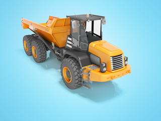 Obraz na płótnie Canvas Construction machinery orange quarry truck for transportation of