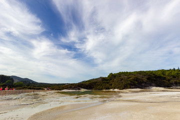 Champagne Pool in Wai-o-tapu an active geothermal area, New Zealand