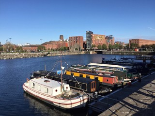 View from the Royal Albert Dock - a complex of dock buildings and warehouses in Liverpool, England
