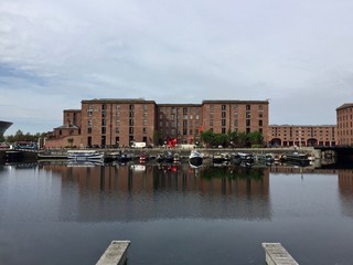 View from the Royal Albert Dock - a complex of dock buildings and warehouses in Liverpool, England