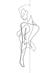 Standing Woman One Single Line Feminine Vector Graphic Illustration