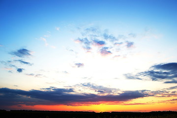 Fototapeta na wymiar sunset over the steppe