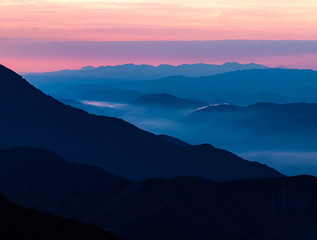 Obraz premium Por do sol Camadas de Montanhas Campos do Quiriri
