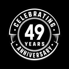 Fototapeta premium Celebrating 49th years anniversary logo design. Forty-nine years logotype. Vector and illustration.