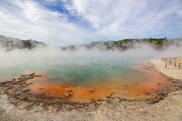 Champagne Pool in Wai-o-tapu an active geothermal area, New Zealand