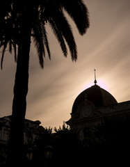 Silhouette of old building
