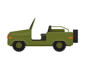 Jeep without a roof. Vector illustration on a white background.