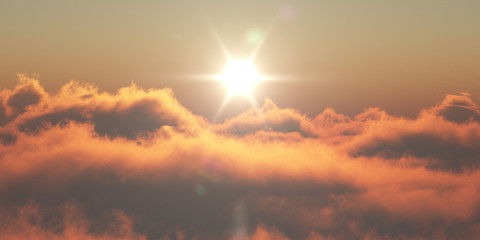 Fototapeta premium heaven, sunset over the clouds