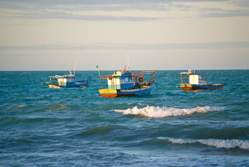 Naklejka premium fisherman boats