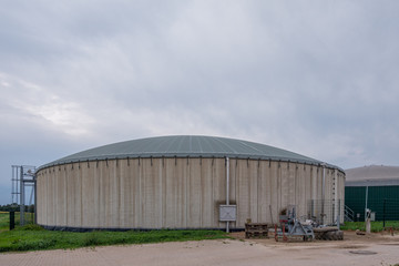Fototapeta na wymiar on a farm there is a biogas plant