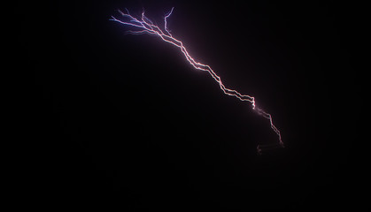 Lightning bolt on black background
