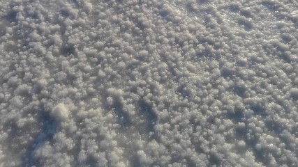 texture of the salt surface of lake Elton
