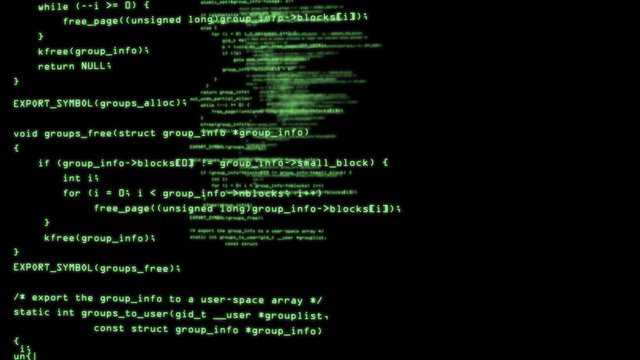 Computer code in a virtual space. Abstract technology programming code. 3d illustration