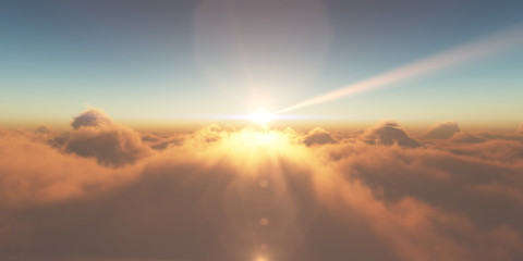 Obraz na płótnie Canvas heaven, sunset over the clouds