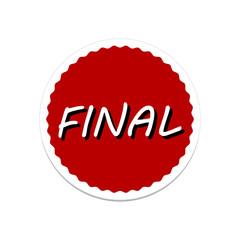 Red sticker with the text FINAL. Vector illustration.