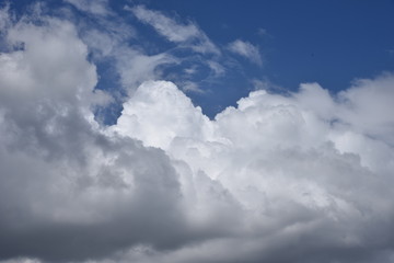 Fototapeta premium The blue sky and white clouds in September.