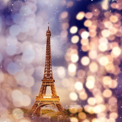 Fototapeta na wymiar celebrating the New Year in Paris Eiffel tower with fireworks