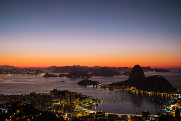 Rio de Janeiro sunrise Santa Marta view Corcovado Pão de Açucar mountains Flamengo Botafogo beach