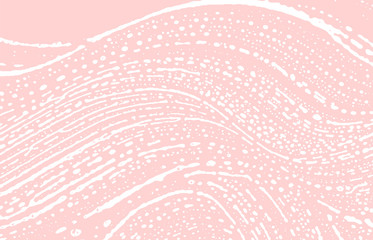 Grunge texture. Distress pink rough trace. Gorgeou