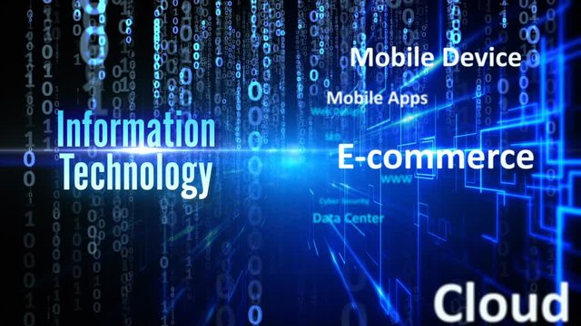digital information technology concept words