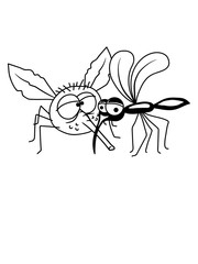 cartoon 2 freunde team paar kleine schnake moskito blut trinken comic stechmücke fliege insekt schmeißfliege blutsauger stechen clipart lustig nervensäge böse monster