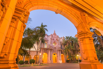 Historic architecture in San Diego, California, USA.