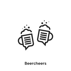 Beercheers icon vector. Beercheers  symbol. Linear style sign for mobile concept and web design. Beercheers bed symbol illustration. Pixel vector graphics - Vector.