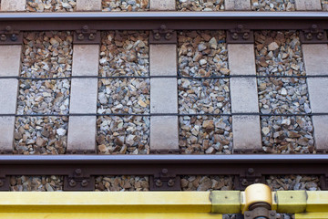 Detailaufnahme Eisenbahnschiene U-Bahn