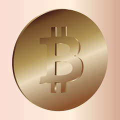 Crypto currency gold bitcoin Vector illustration.