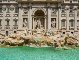 View of the Trevi Fountain in Rome, Italy