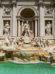 Fototapeta na wymiar View of the Trevi Fountain in Rome, Italy