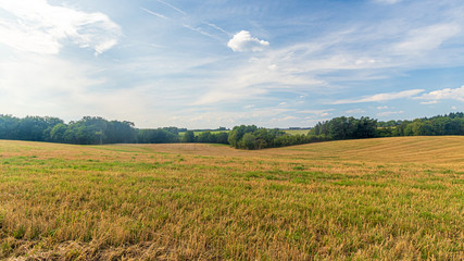 Landscape and fields in Limousin, Auvergne, France