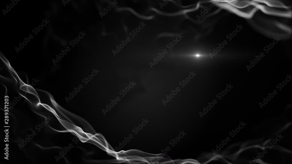 Poster the abstract white particles create interwoven texture. veil dissolves and fuses. 4k.