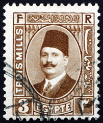 Postage stamp Egypt 1927 King Fuad I of Egypt