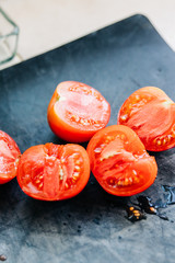 Freshly cut tomatoes