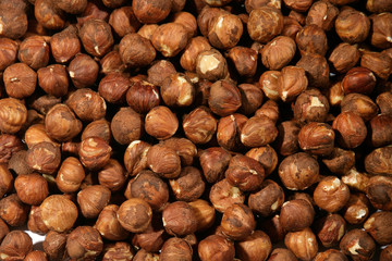 background of hazelnuts