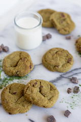 Kale Chocolate Chip Cookies with Milk