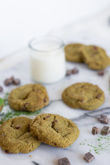 Kale Chocolate Chip Cookies with Milk