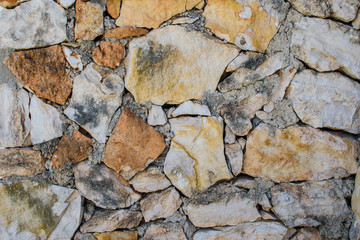 Wall of large natural stones.