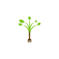 Harvest vector design. Fork with plant design.