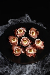 snack eyeballs on Halloween