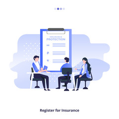 Illustration of joining or registering with life insurance