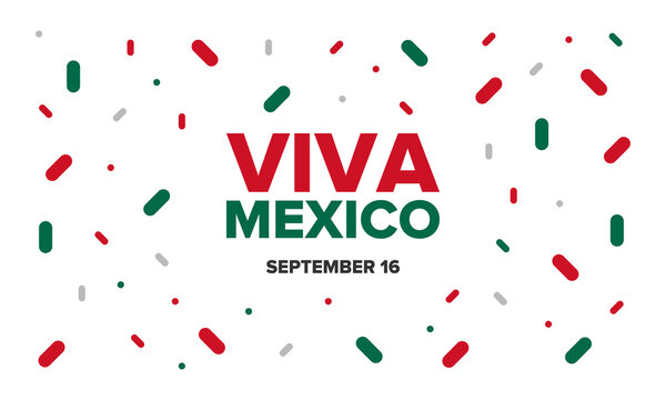 Viva Mexico. Mexican Independence Day. Happy holiday. Celebrate annual in September 16. Freedom day. Patriotic mexican design. Poster, card, banner, template, background. Vector illustration