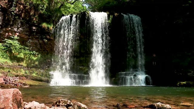 Waterfall in the Brecon Beacons (Sgwd y Eira, Wales, UK)
