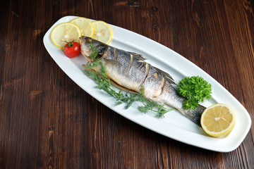 Salty slave with a side dish and vegetables . restaurant menu