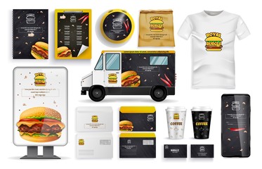 Burger Form, Delivery Vehicle and Online App Set