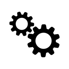 Gears vector icon. Cogwheel pictogram. Settings symbol.
