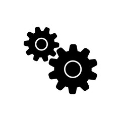 Gears vector icon. Cogwheel pictogram. Settings symbol.